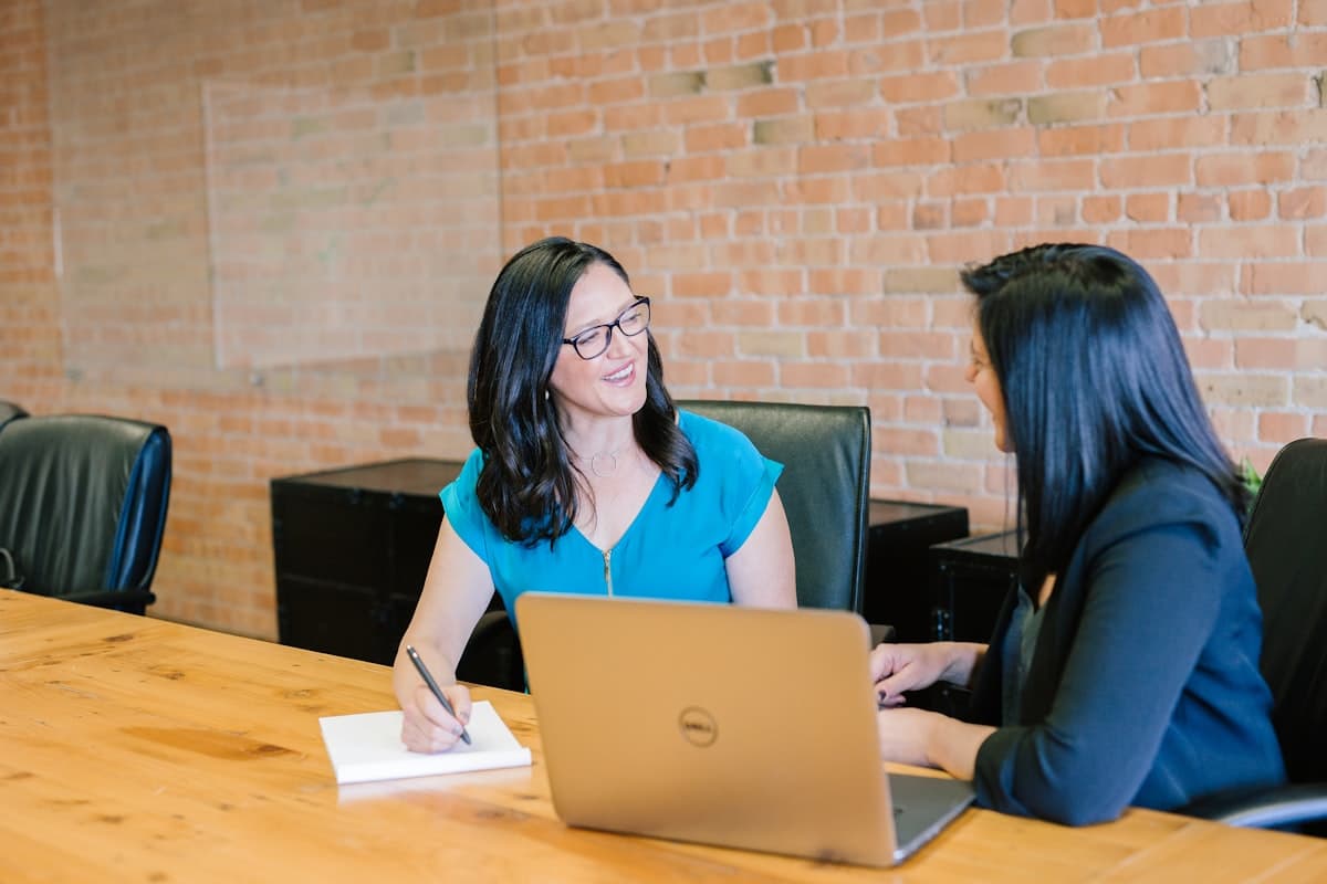 Optimal Staff recruiter consulting with a candidate